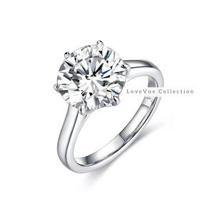 Certified 4ct. t.w. Diamond in 10k Solid White Gold Solitaire Engagement Ring